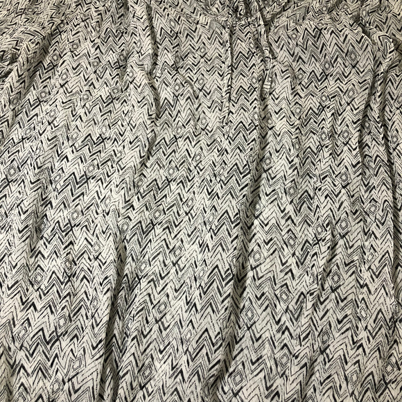 Lucky Brand Black & White Sheer Peasant Blouse - Picture 2 of 5